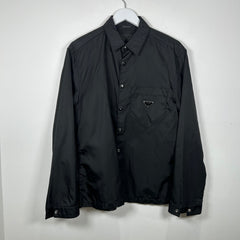 Prada Re-Nylon Logo Button-Up Shirt Size M