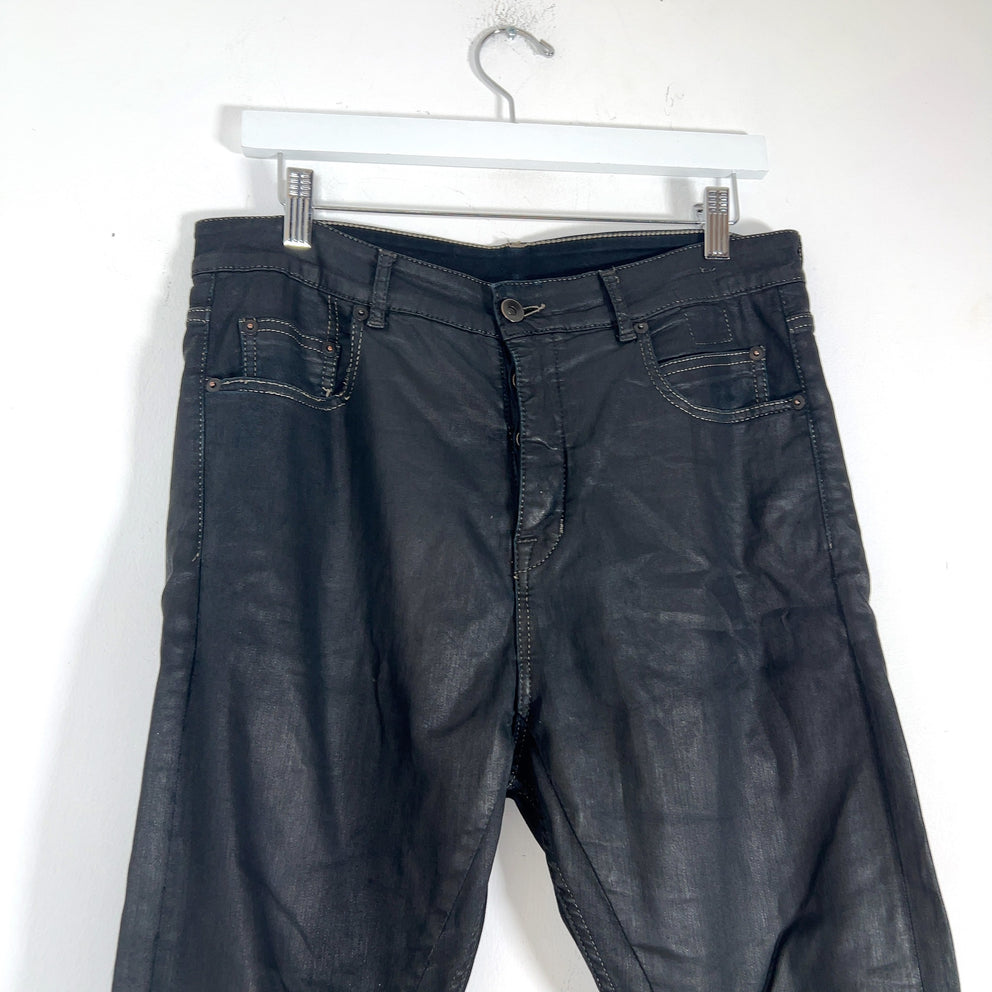 Rick Owens Wax Denim Detroit Cut Jeans