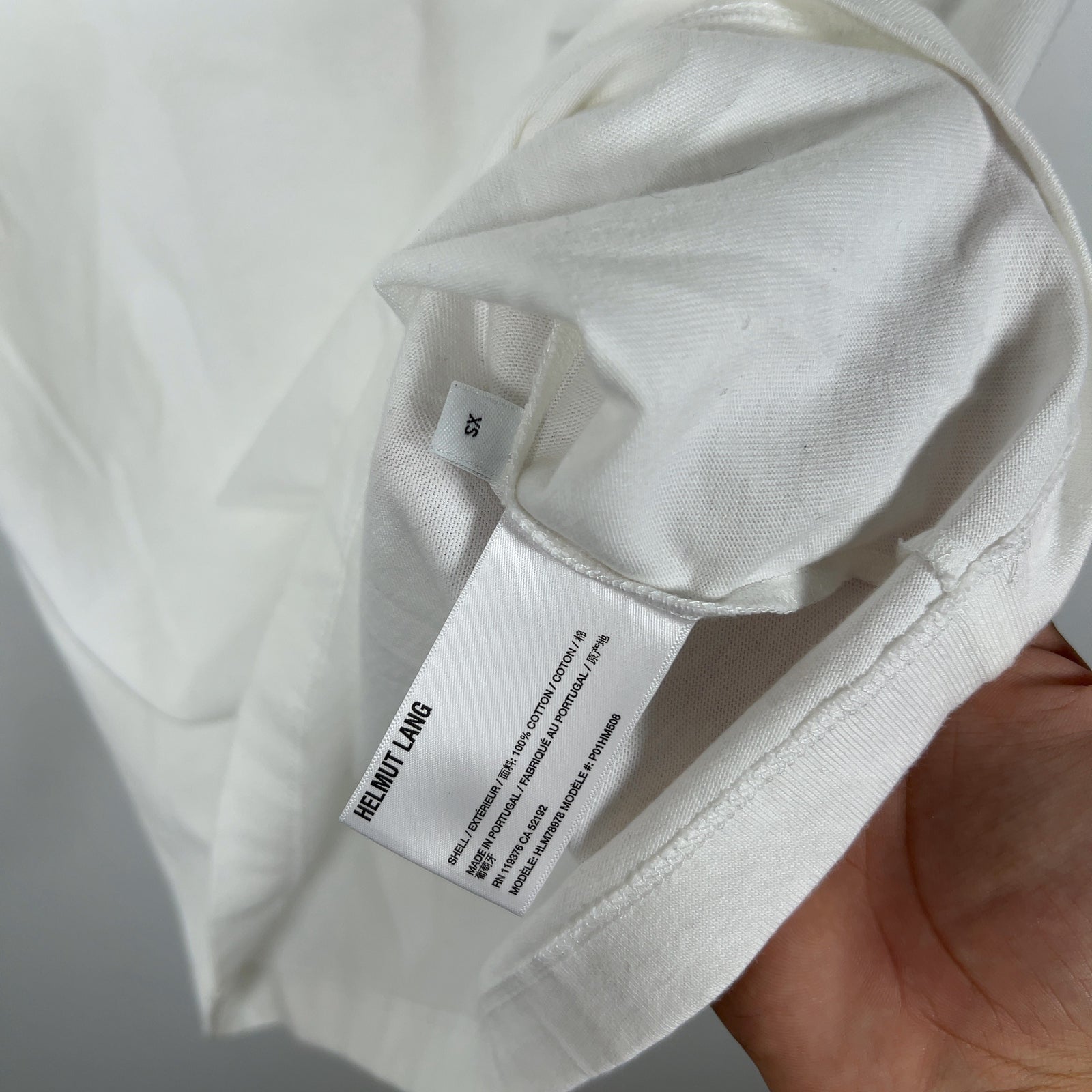 Helmut Lang Embossed Logo White T-Shirt