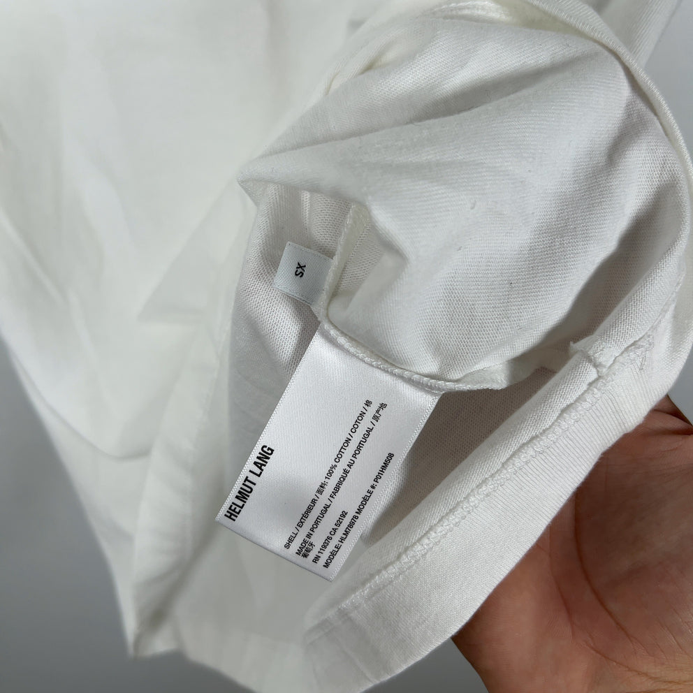 Helmut Lang Embossed Logo White T-Shirt