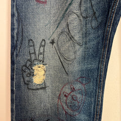 Balenciaga AW21 Scribble Denim Jeans