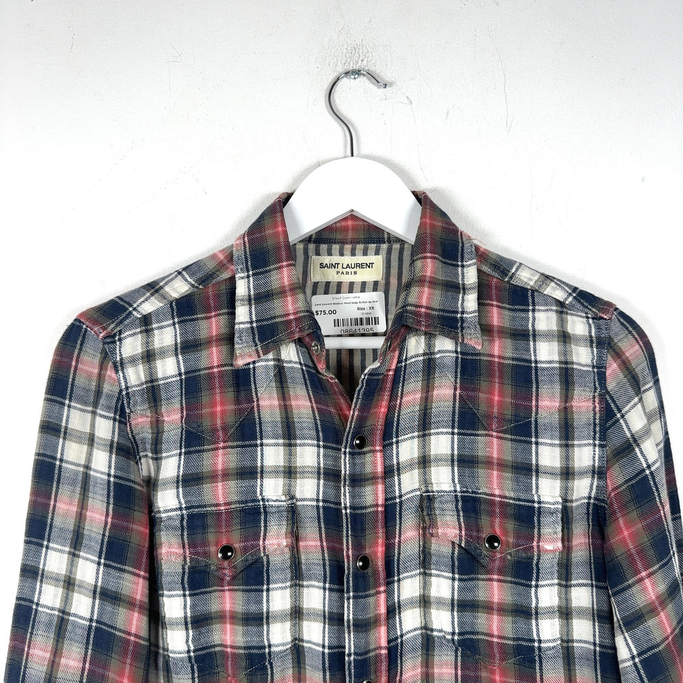 Saint Laurent Western Pearl Snap Button Up Shirt
