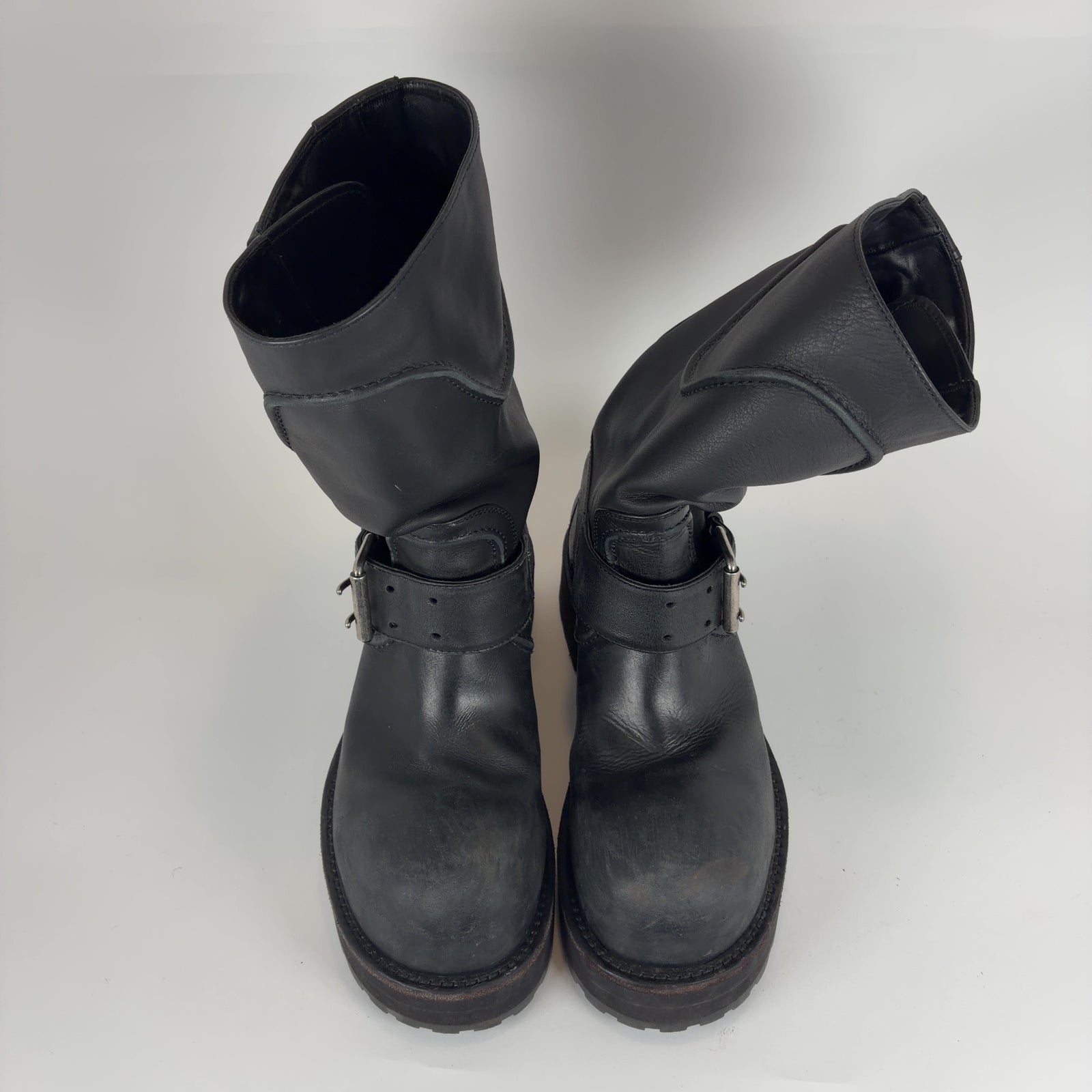 Balenciaga Distressed Leather Venom Engineer Boots