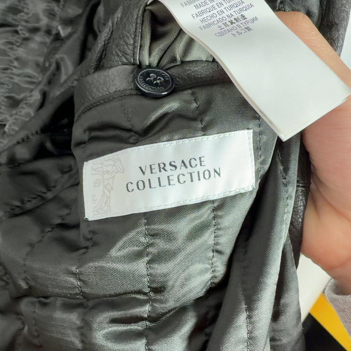 Versace Deer & Rabbit Fur Zipper Leather Jacket
