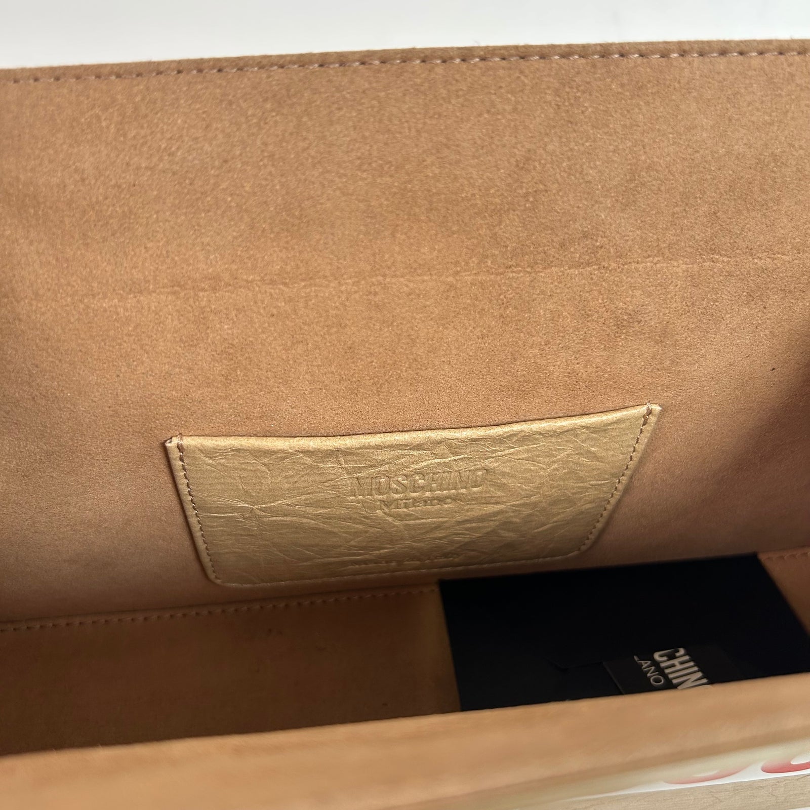 Moschino SS26 Shipping Box Clutch Bag
