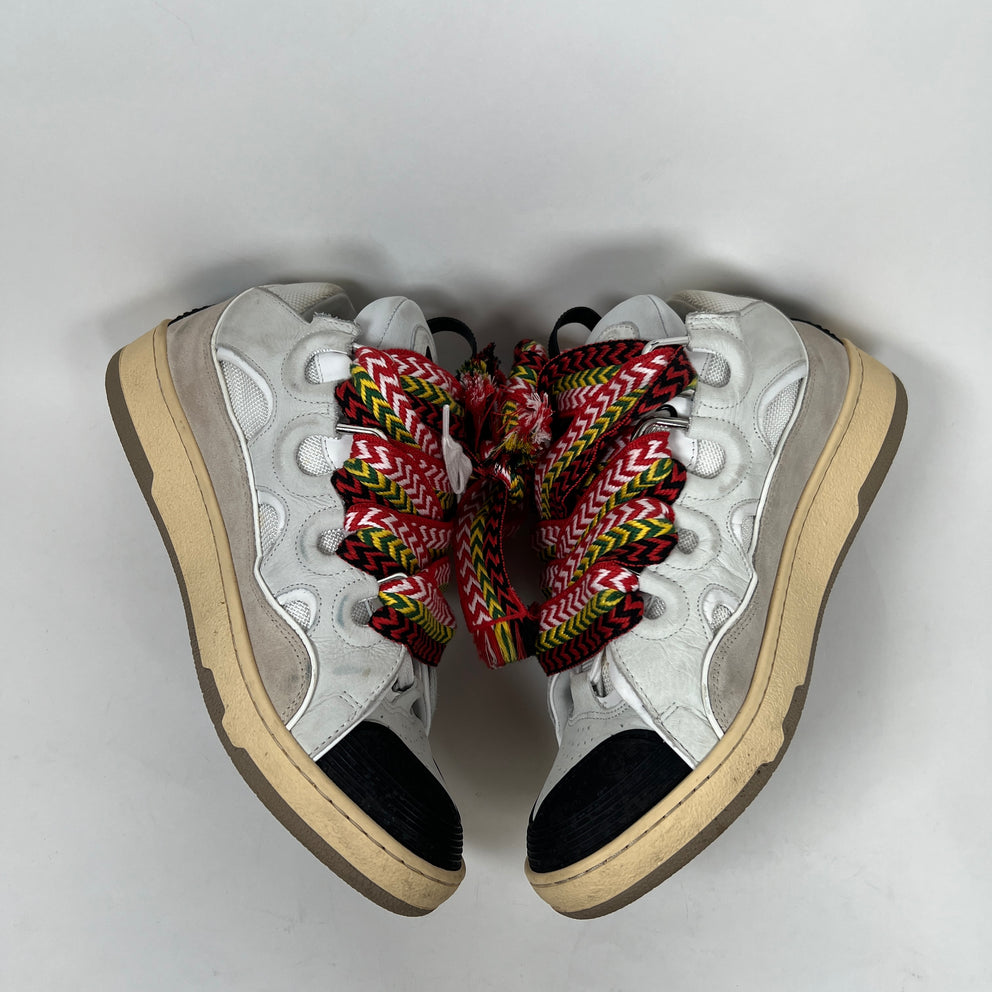 Lanvin White Leather Curb Sneaker Size 43