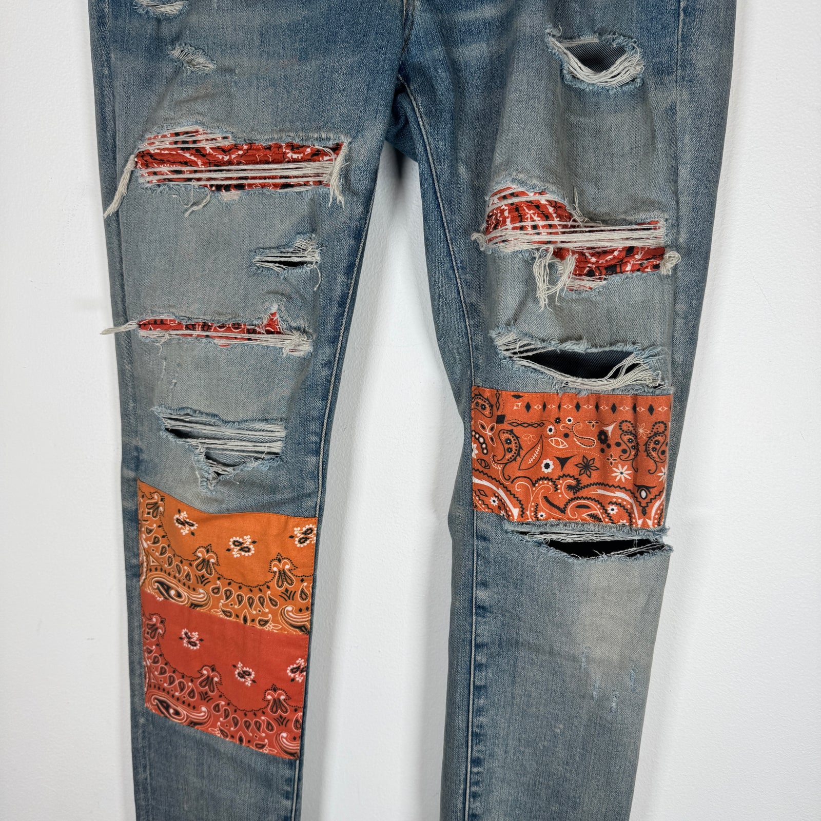 Amiri Orange Art Patch Jeans Size 32