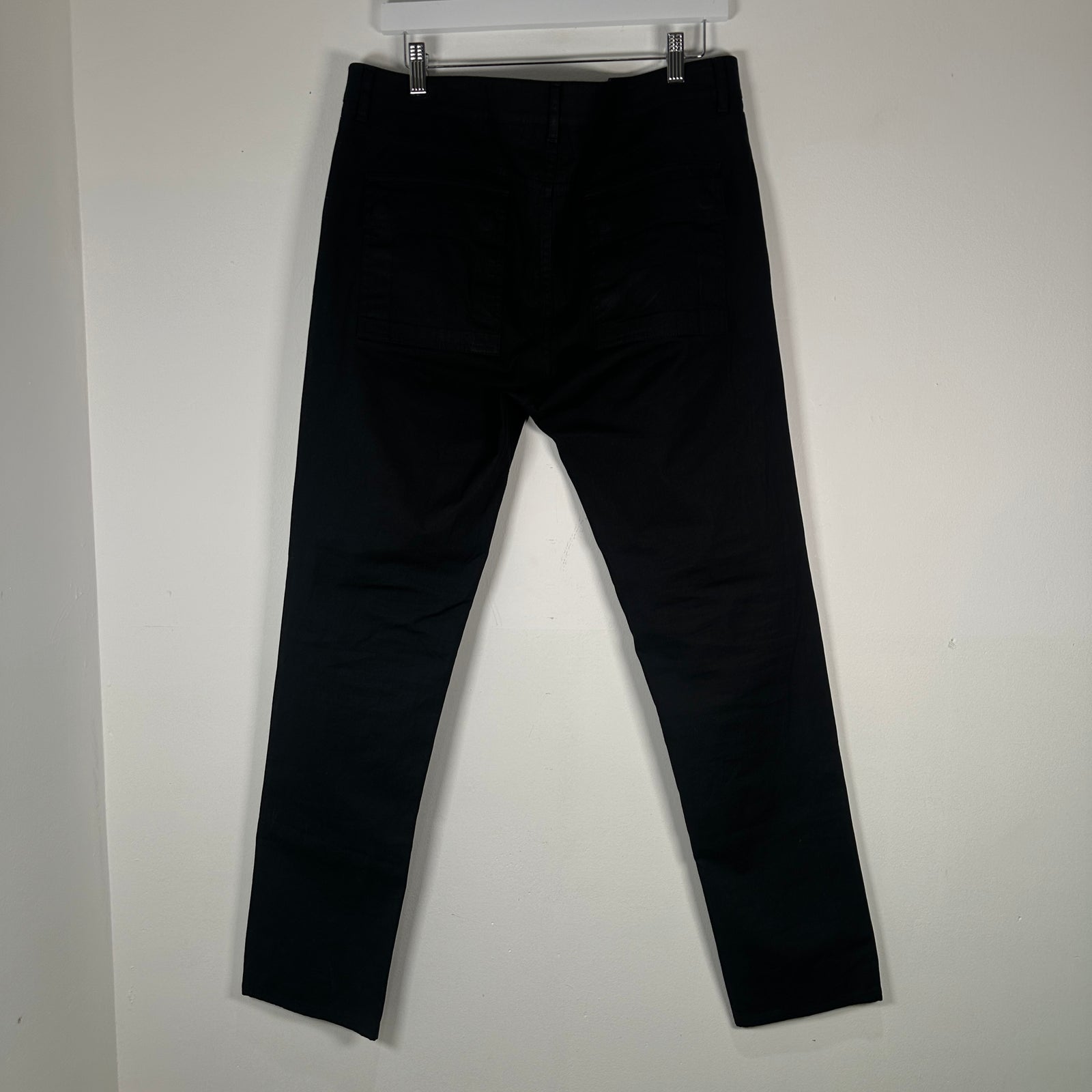 Rick Owens SS21 Black Cotton Straight Pants Size 36