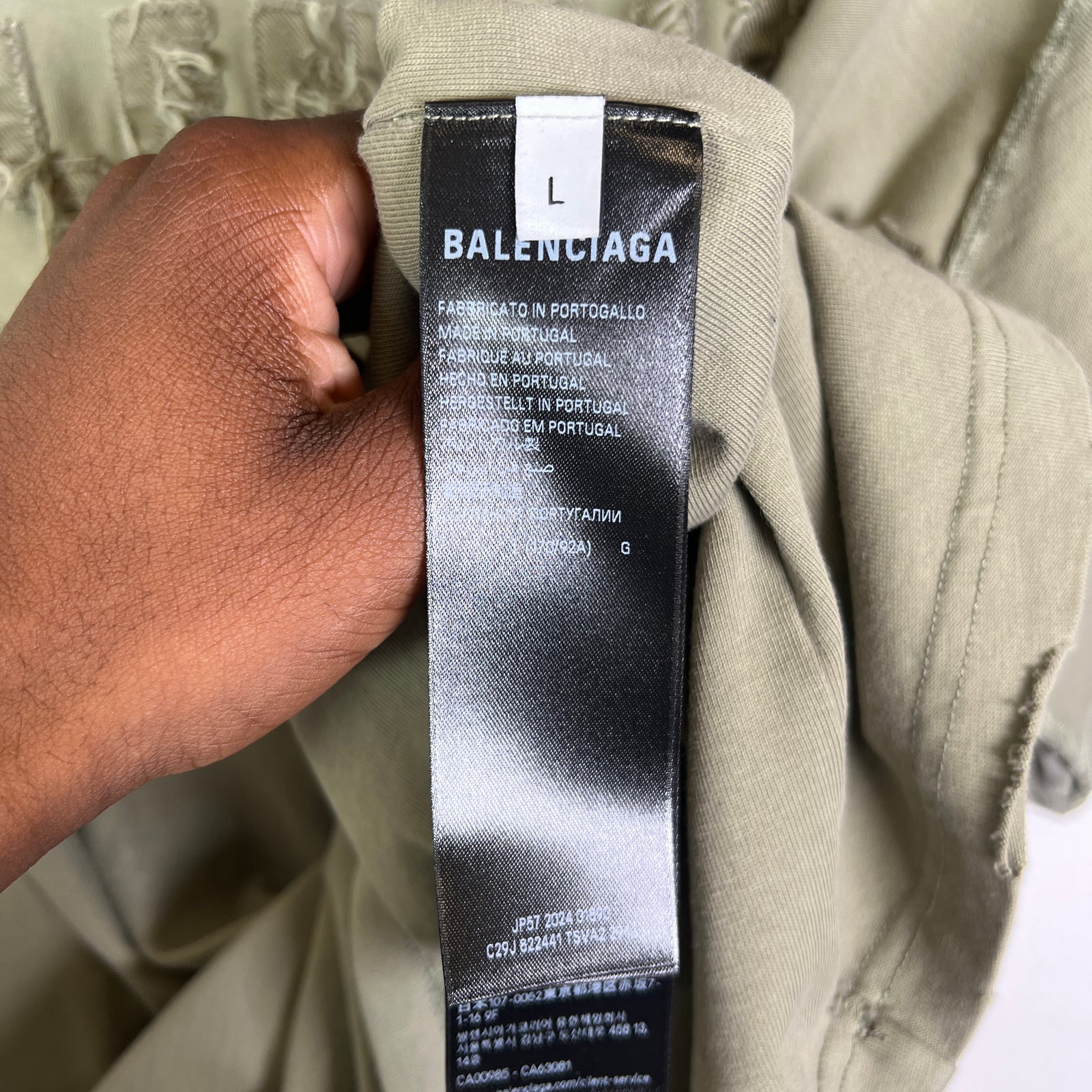 Balenciaga Inside Out Distressed Logo T-Shirt