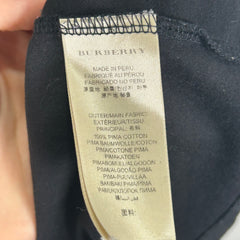 Burberry Black Plaid Shoulder T-Shirt Size XL