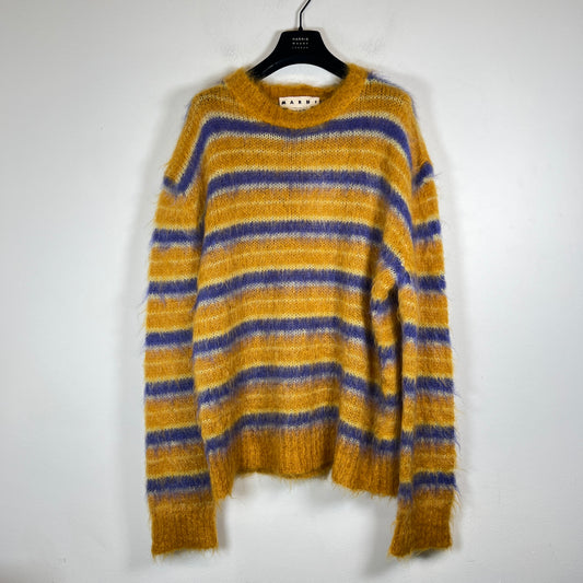 Marni Yellow Fuzzy Wuzzy Mohair Sweater Size 50