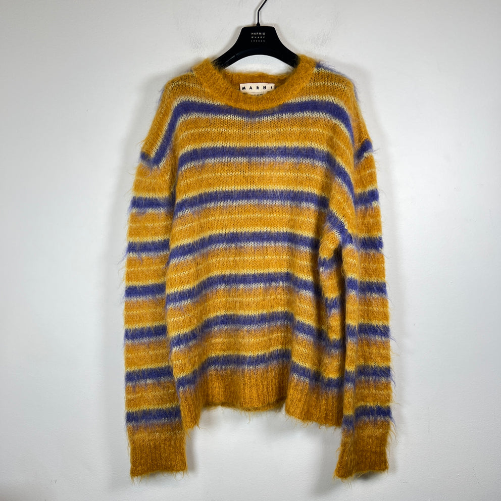 Marni Yellow Fuzzy Wuzzy Mohair Sweater Size 50