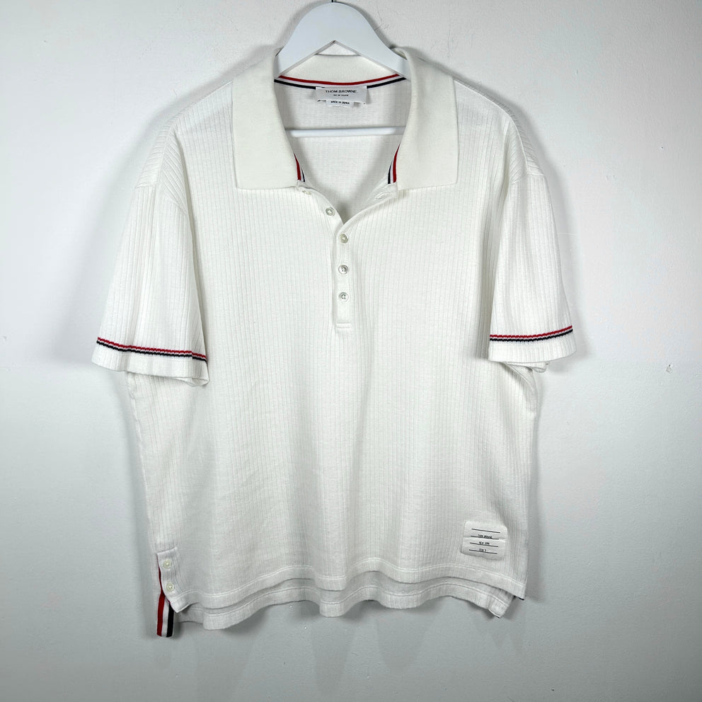 Thom Browne White Knit Polo Size 5