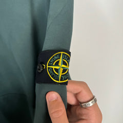Stone Island Teal Compass Patch Hoodie Size 2XL