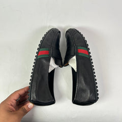 Gucci Black Nappa Leather Driving Loafers