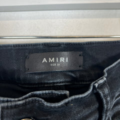 Amiri Black Distressed Applique Logo Jeans Size 31