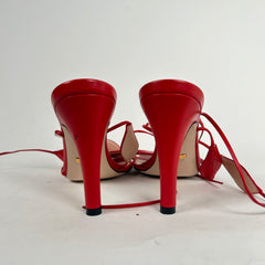 Gucci Red Leather Slingback Heels Size 37.5