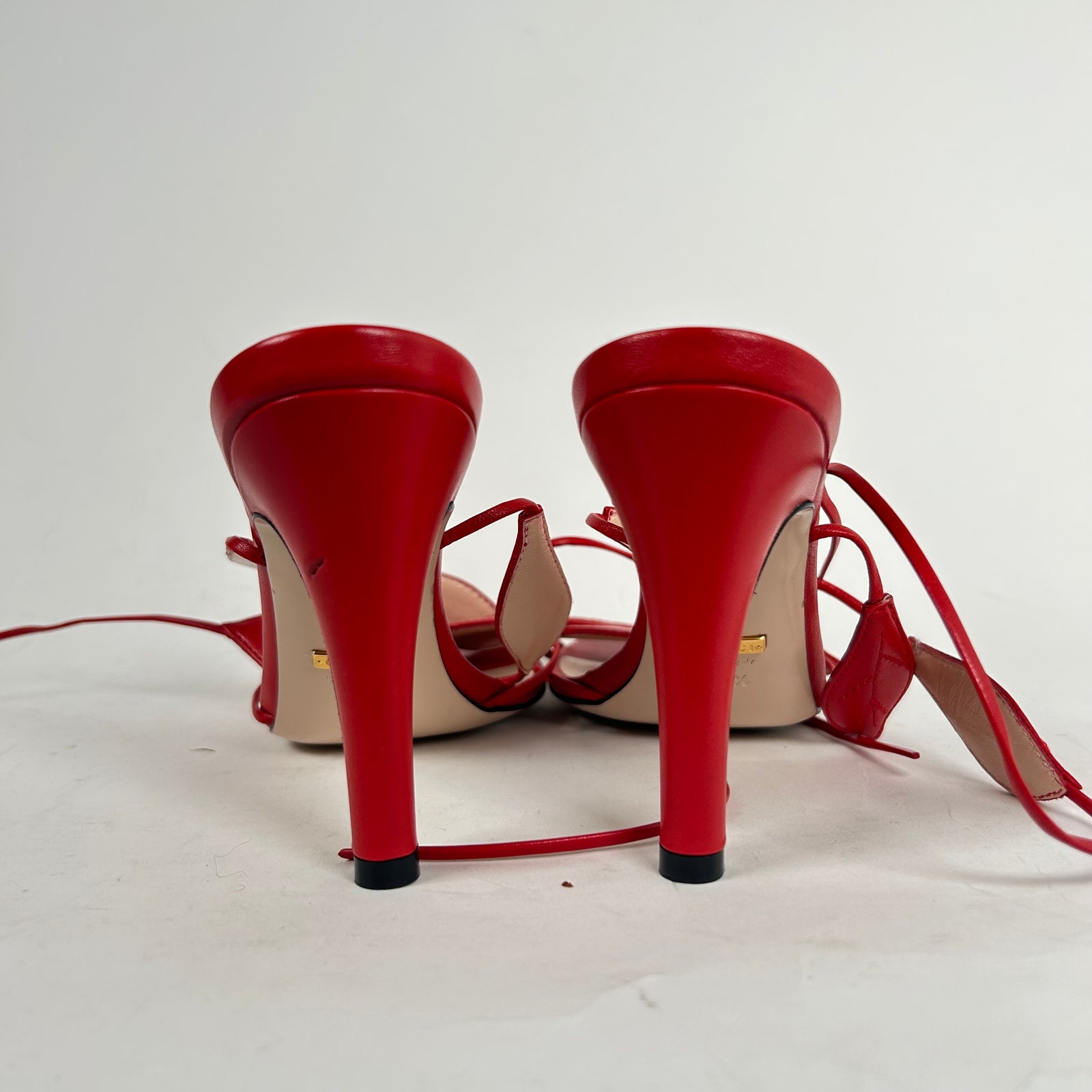 Gucci Red Leather Slingback Heels Size 37.5