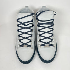 Balenciaga White/Navy High-Top Arena Sneaker Size 44
