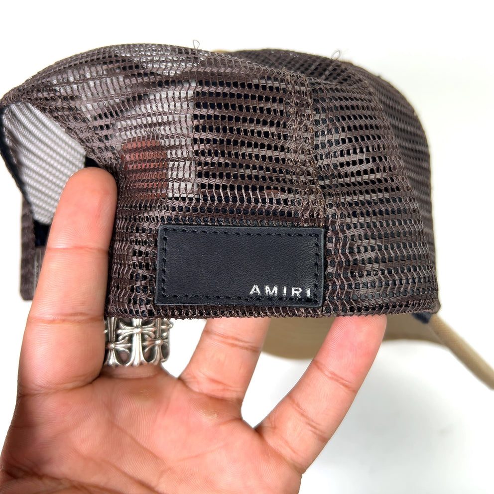 Amiri Brown MA Logo Trucker Hat