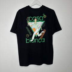 Casablanca Tennis Club Black T-Shirt Size M