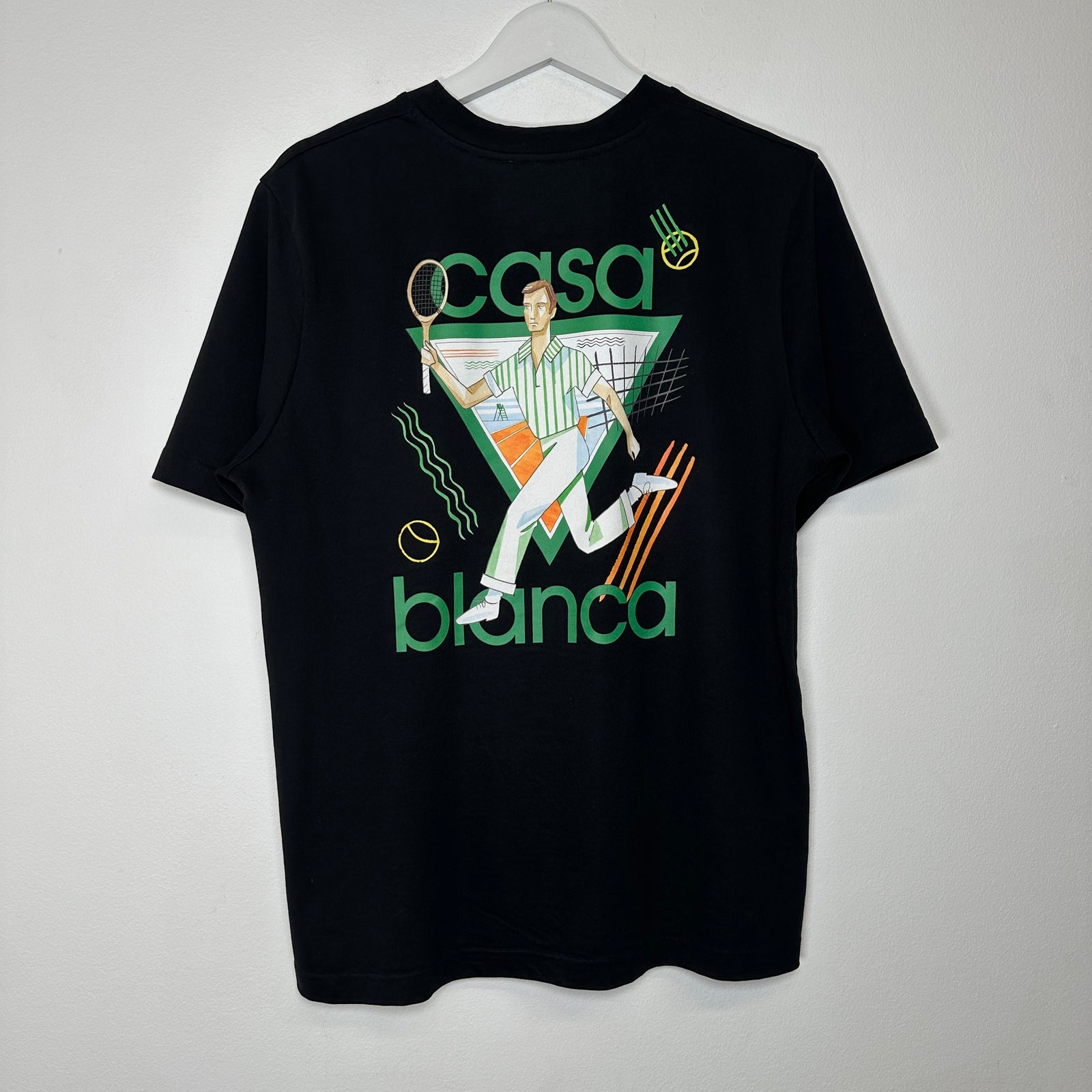 Casablanca Tennis Club Black T-Shirt Size M