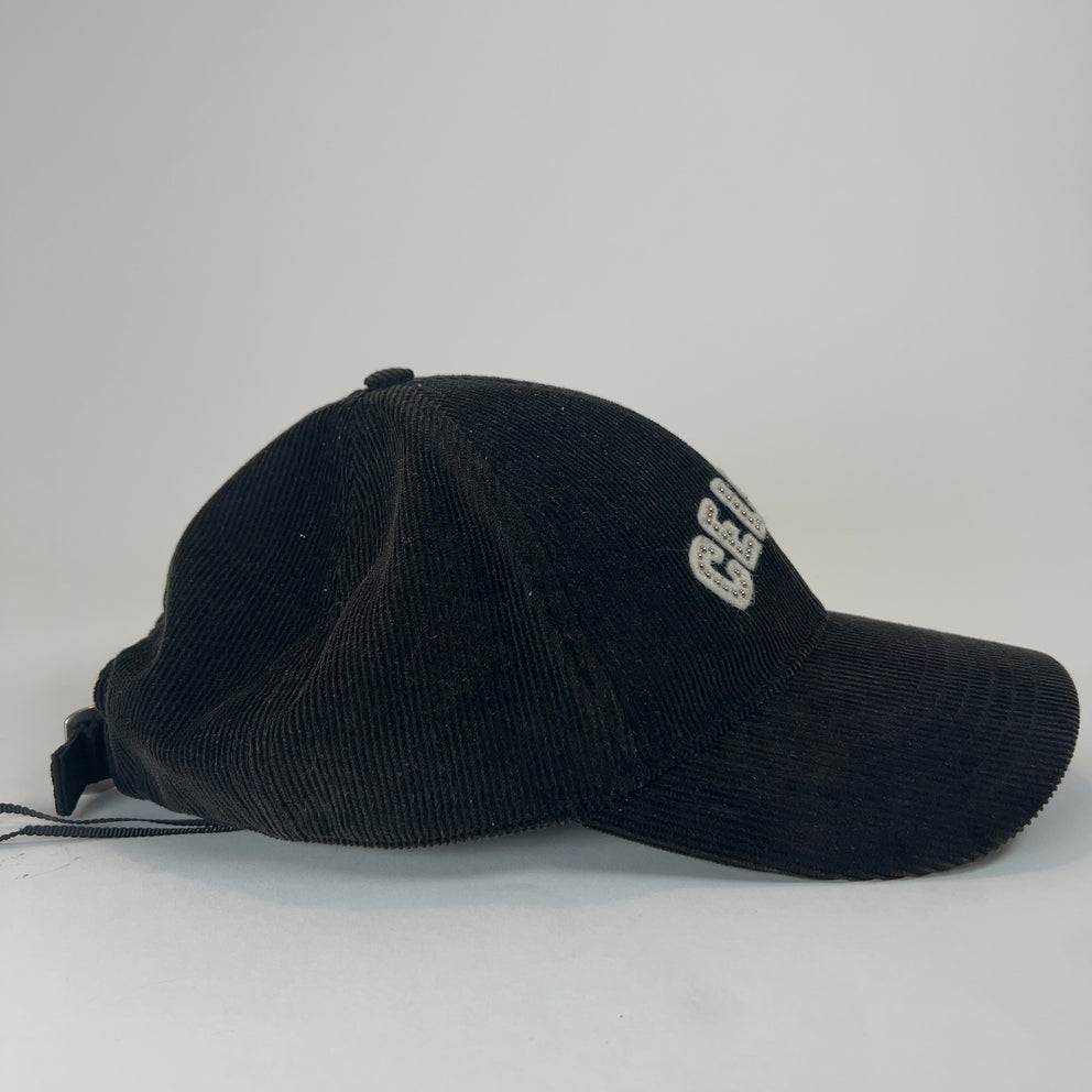 Celine Corduroy Studded Logo Hat