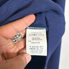 Bape Navy Ape Head Hoodie Size M