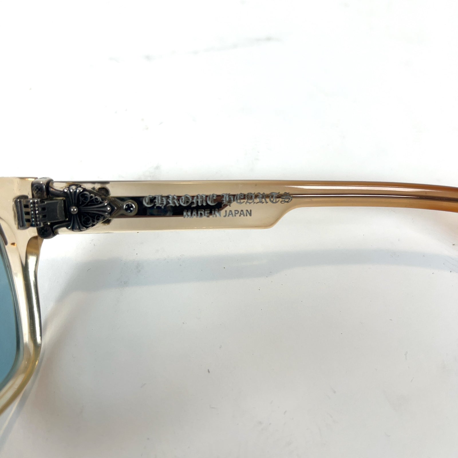 Chrome Hearts Clearish Frame Box Officer Sunglasses