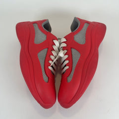 Prada Red Rubber Cups Lowtop Sneakers