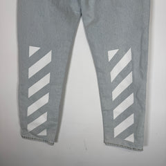 Off-White Bleach Blue Diag Slim Jeans Size 27