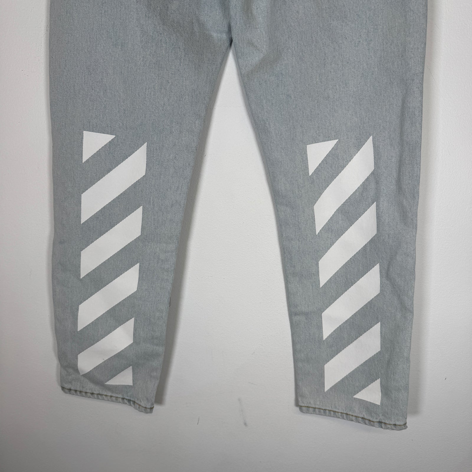 Off-White Bleach Blue Diag Slim Jeans Size 27