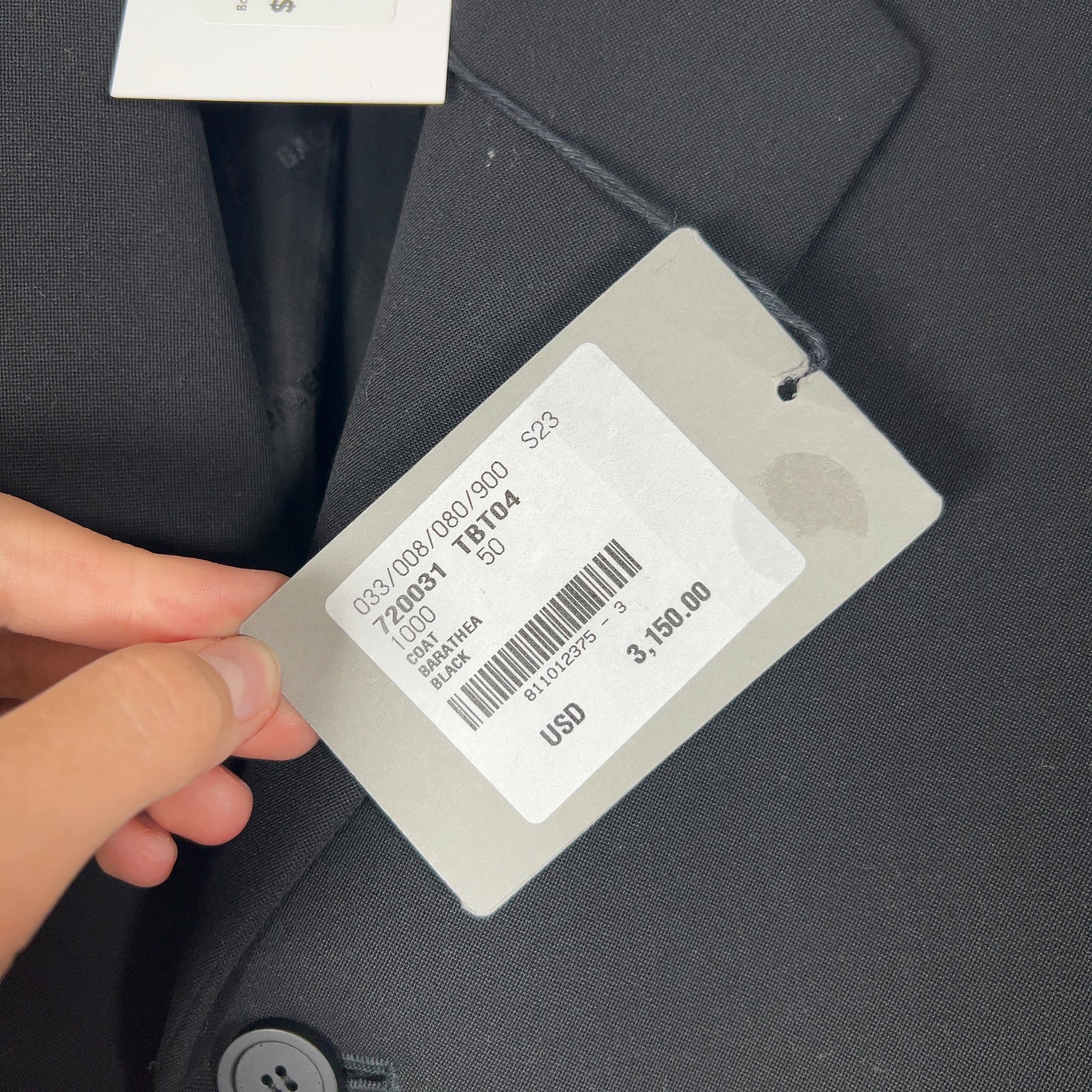 Balenciaga Barathea Black Duster Trench Coat