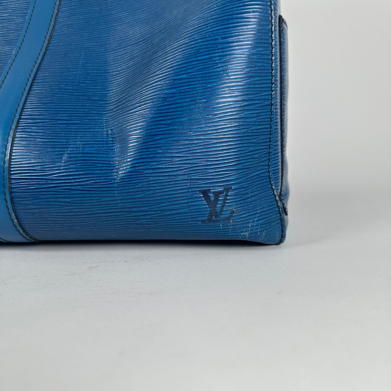 Louis Vuitton Blue Epi Leather Duffle Keepall Size 45