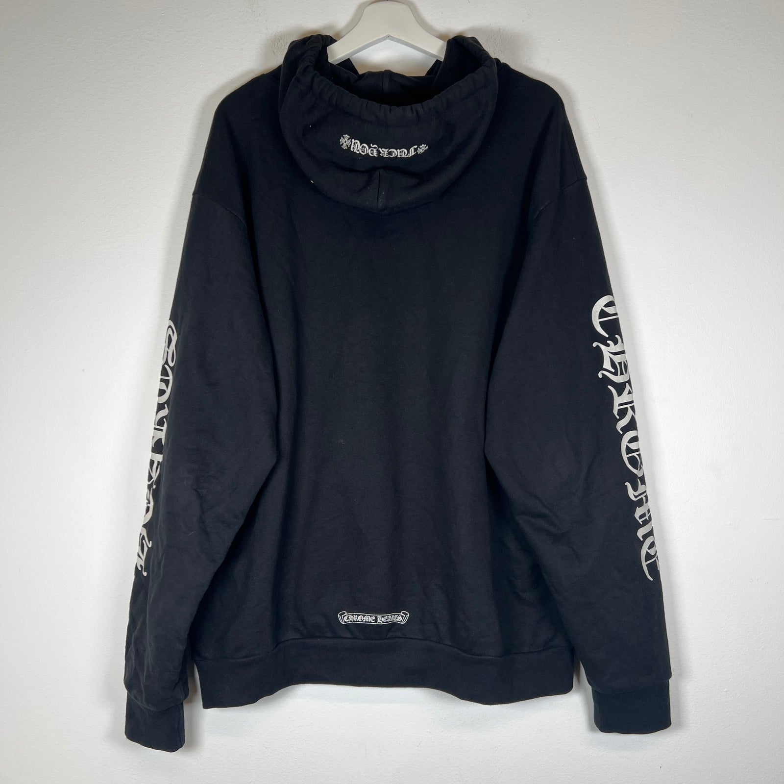 Chrome Hearts Black Vertical Logo Hoodie Size XL