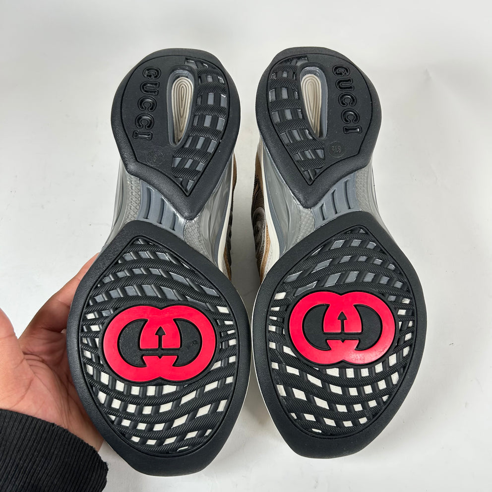 Gucci Gray/Brown Interlocking G Runners Size GG 8.5