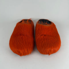 Marni Orange Fuzzy Slip On Slides Size 9
