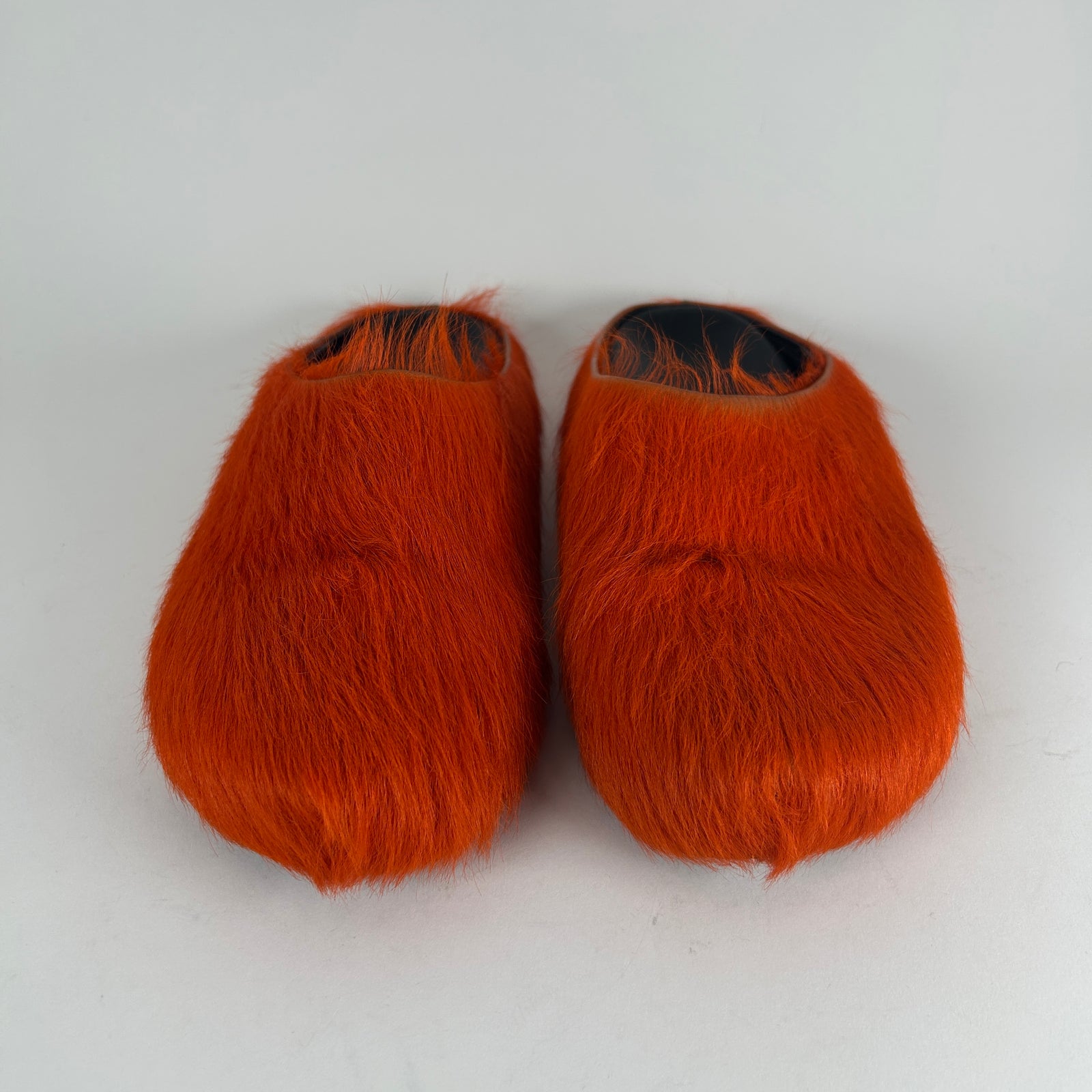 Marni Orange Fuzzy Slip On Slides Size 9