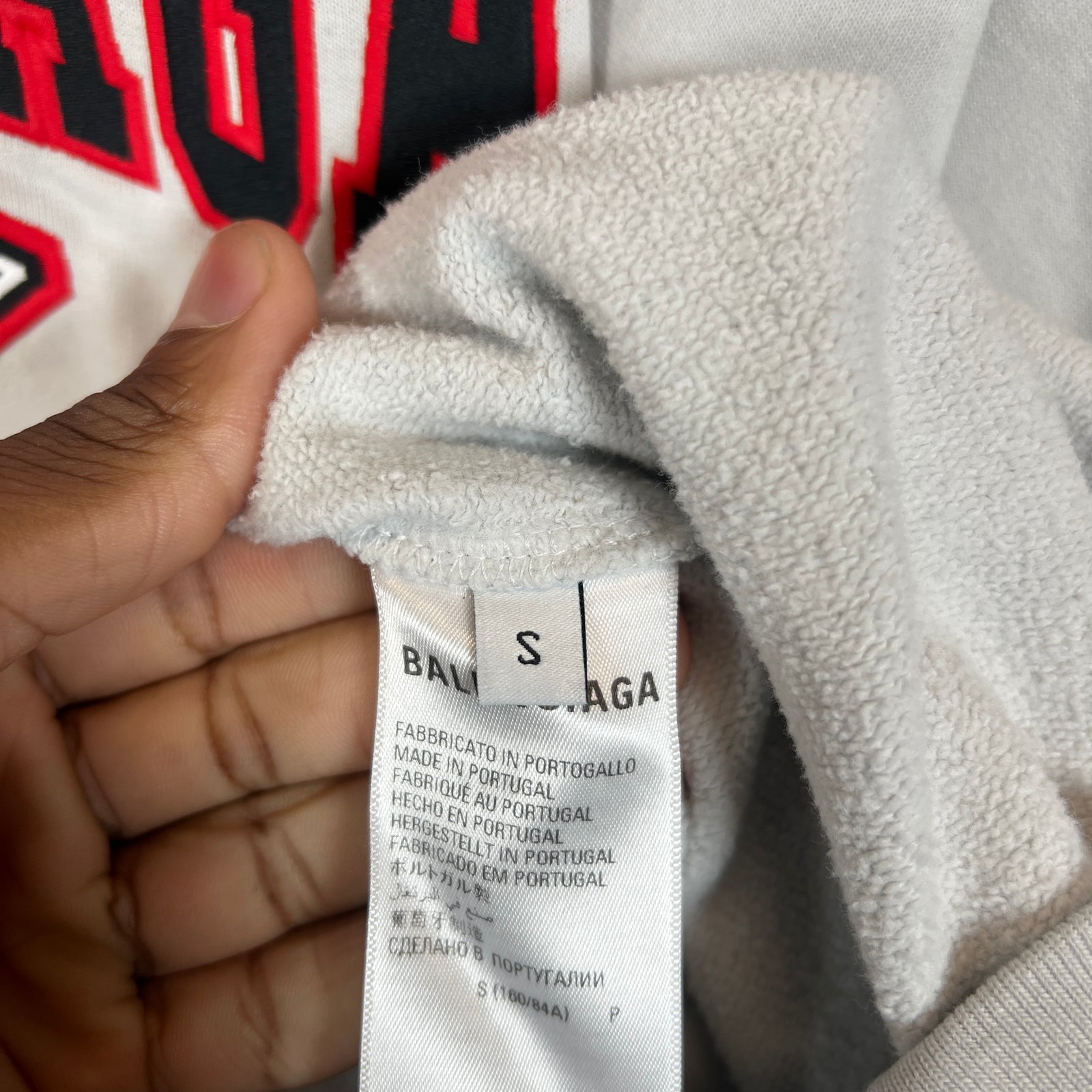 Balenciaga Dirty White Authentic Jersey Apparel Hoodie Size S