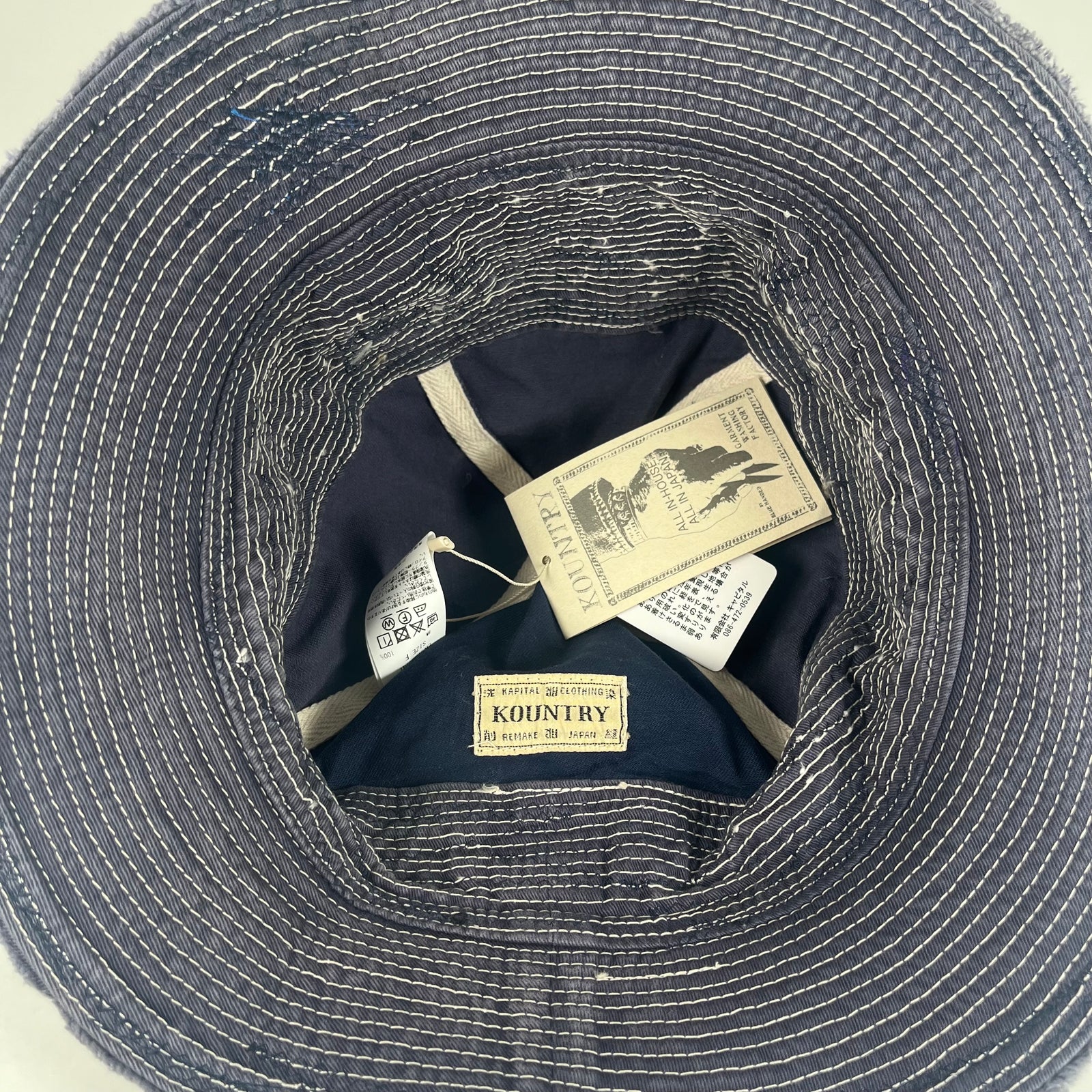 Kapital Dark Boro Jean Bucket Hat