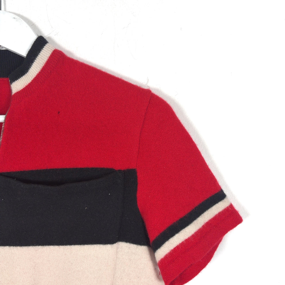 Prada Knit Colorblock Quarter-Zip Polo