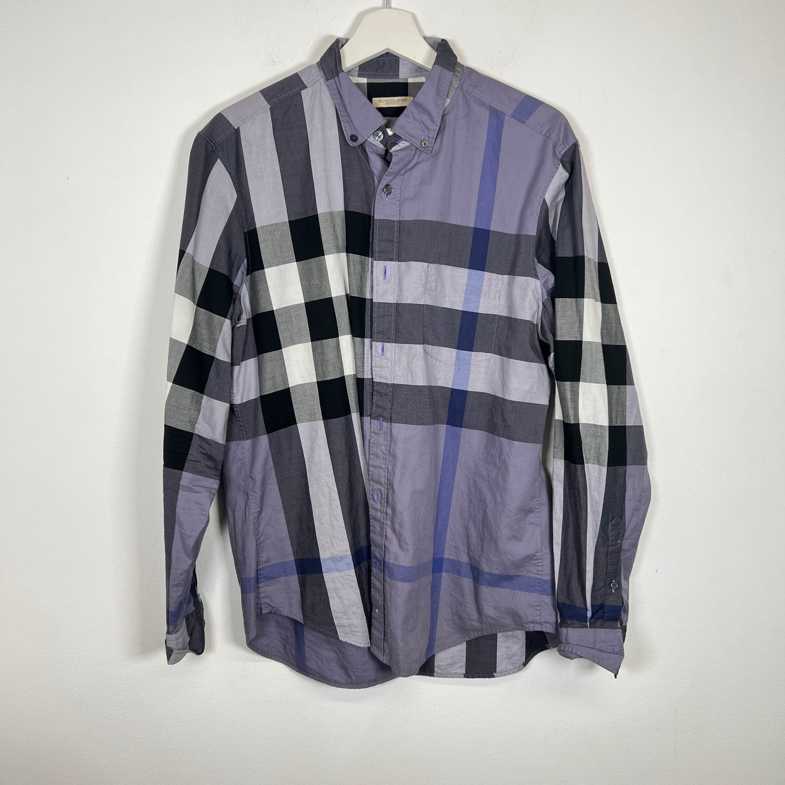Burberry Purple Plaid Shirt Size L