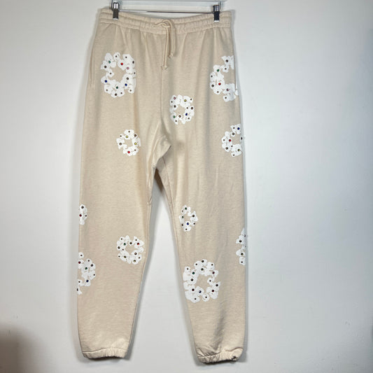 Denim Tears Oatmeal Rhinestone Wreath Zip-Up Sweatpants Size XXL