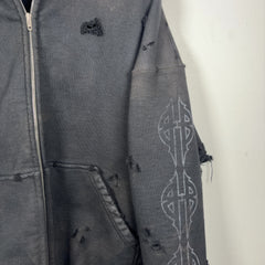 Balenciaga SS24 Paris Moon Distressed Zip-Up Hoodie
