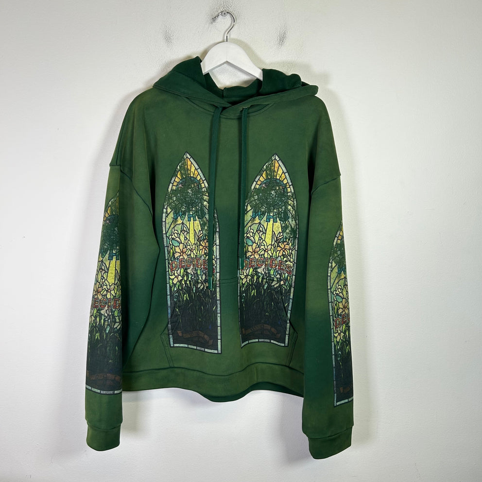 Who Decides War Vintage Green Faded Hoodie