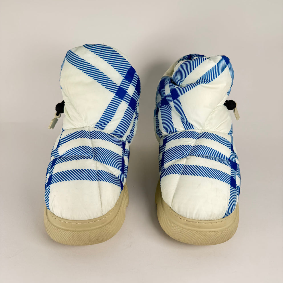 Burberry Check Pillow Puffer Boots Size 10