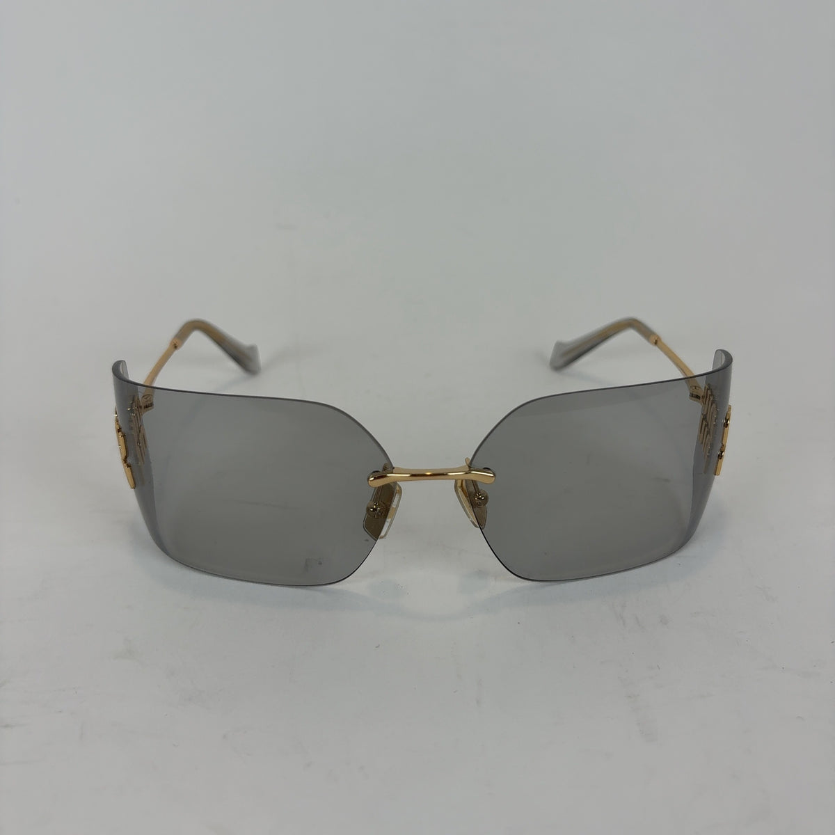 Miu Miu Wraparound Logo Sunglasses