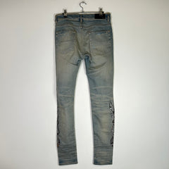 Amiri Flame Patched Lightwash Jeans