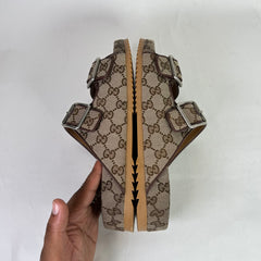 Gucci GG Monogram Canvas Strap Sandals