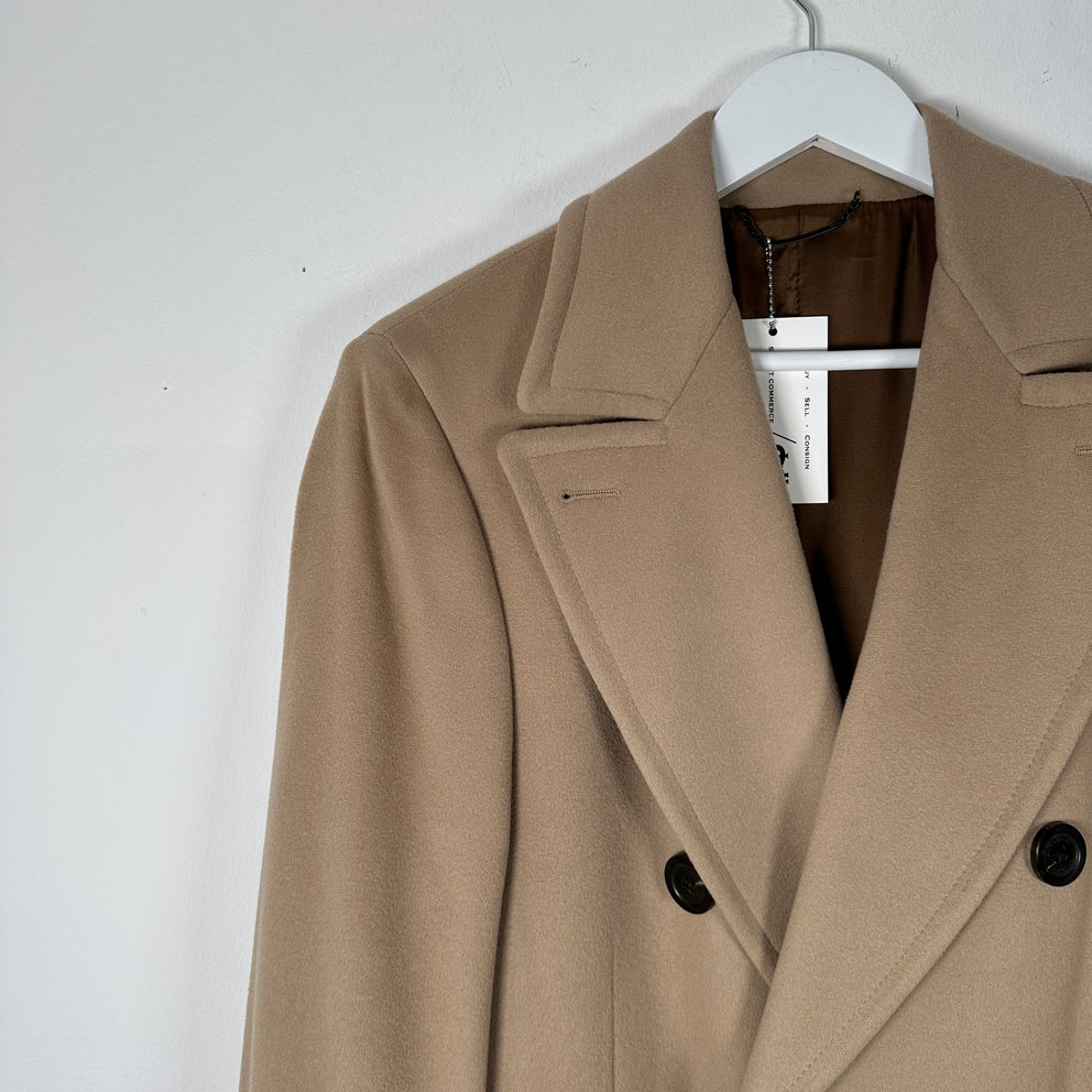 Burberry Cashmere Light Khaki Trench Coat Size M